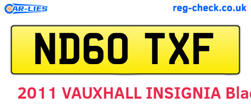 ND60TXF are the vehicle registration plates.