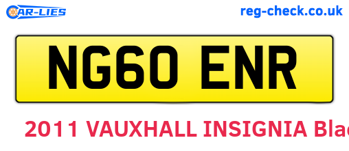 NG60ENR are the vehicle registration plates.