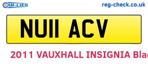 NU11ACV are the vehicle registration plates.