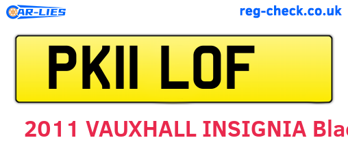 PK11LOF are the vehicle registration plates.