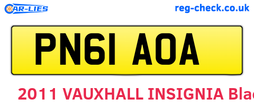 PN61AOA are the vehicle registration plates.