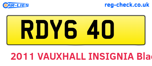 RDY640 are the vehicle registration plates.