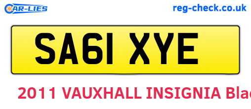 SA61XYE are the vehicle registration plates.