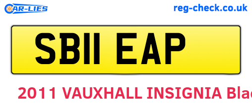 SB11EAP are the vehicle registration plates.