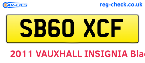 SB60XCF are the vehicle registration plates.