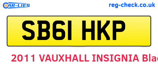 SB61HKP are the vehicle registration plates.