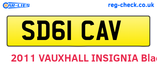 SD61CAV are the vehicle registration plates.