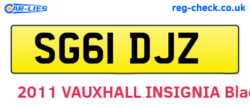 SG61DJZ are the vehicle registration plates.