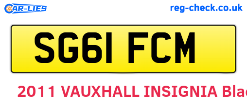 SG61FCM are the vehicle registration plates.