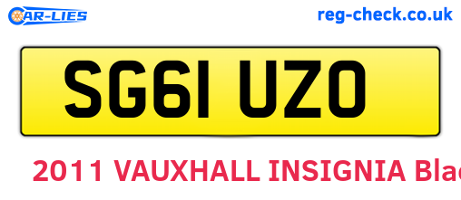 SG61UZO are the vehicle registration plates.