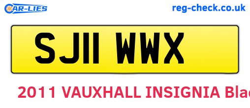 SJ11WWX are the vehicle registration plates.