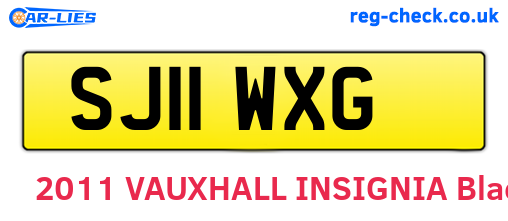 SJ11WXG are the vehicle registration plates.