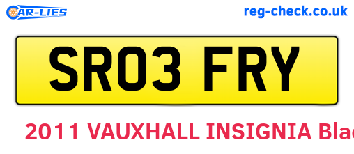 SR03FRY are the vehicle registration plates.