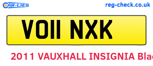 VO11NXK are the vehicle registration plates.