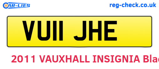 VU11JHE are the vehicle registration plates.