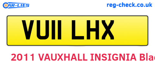 VU11LHX are the vehicle registration plates.