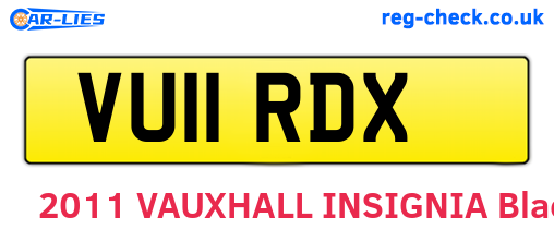 VU11RDX are the vehicle registration plates.