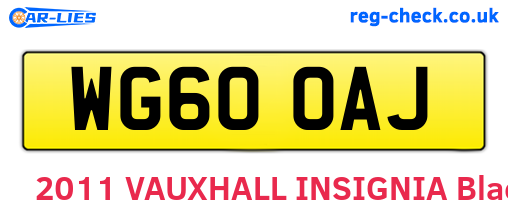 WG60OAJ are the vehicle registration plates.