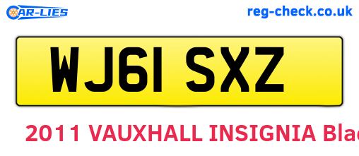 WJ61SXZ are the vehicle registration plates.