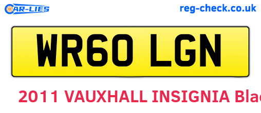 WR60LGN are the vehicle registration plates.