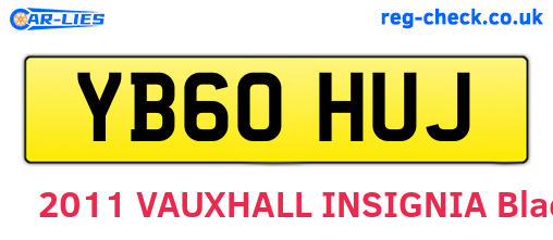YB60HUJ are the vehicle registration plates.