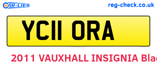 YC11ORA are the vehicle registration plates.