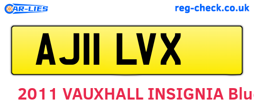 AJ11LVX are the vehicle registration plates.