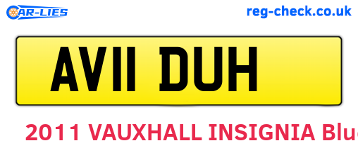 AV11DUH are the vehicle registration plates.