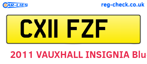 CX11FZF are the vehicle registration plates.