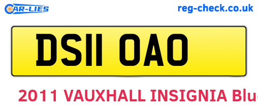 DS11OAO are the vehicle registration plates.