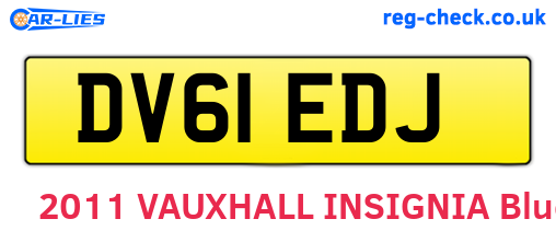 DV61EDJ are the vehicle registration plates.