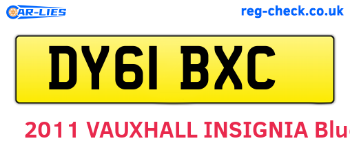 DY61BXC are the vehicle registration plates.