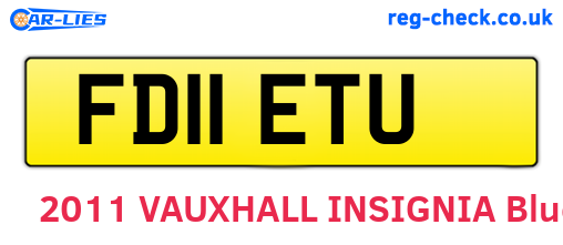FD11ETU are the vehicle registration plates.