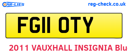 FG11OTY are the vehicle registration plates.