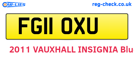 FG11OXU are the vehicle registration plates.