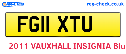 FG11XTU are the vehicle registration plates.