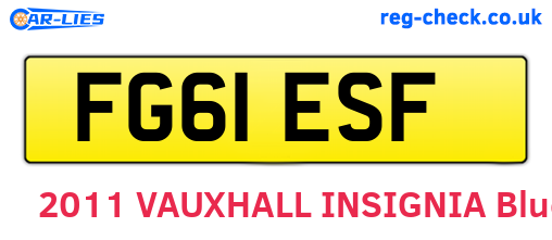 FG61ESF are the vehicle registration plates.