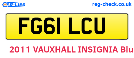 FG61LCU are the vehicle registration plates.