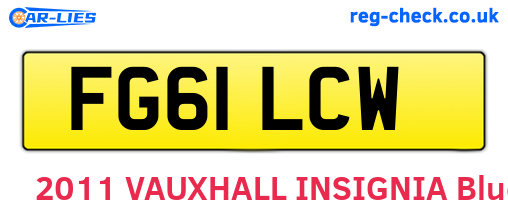 FG61LCW are the vehicle registration plates.