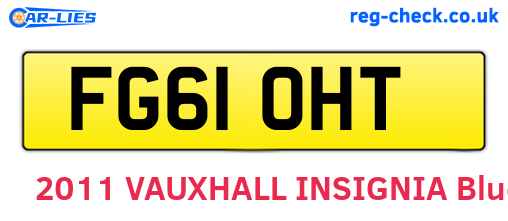 FG61OHT are the vehicle registration plates.