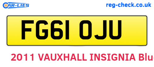 FG61OJU are the vehicle registration plates.