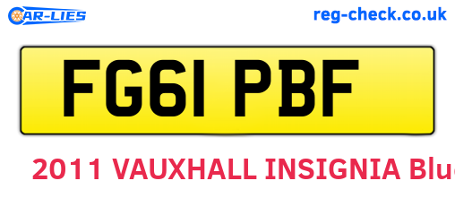 FG61PBF are the vehicle registration plates.