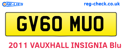 GV60MUO are the vehicle registration plates.