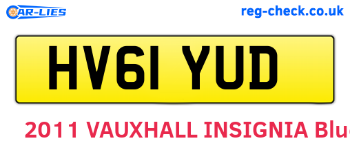 HV61YUD are the vehicle registration plates.