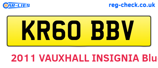 KR60BBV are the vehicle registration plates.