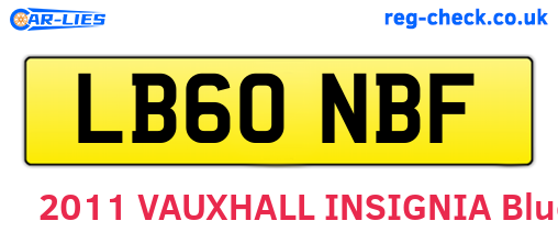 LB60NBF are the vehicle registration plates.
