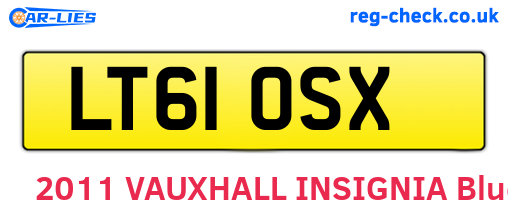 LT61OSX are the vehicle registration plates.