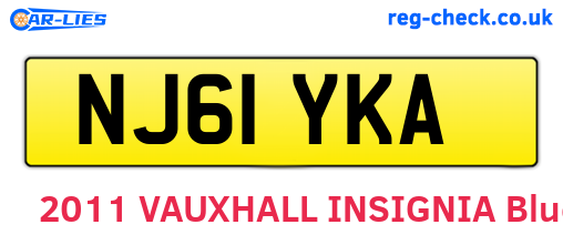NJ61YKA are the vehicle registration plates.