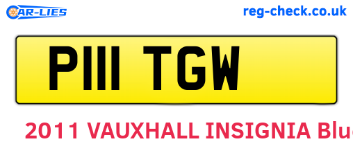 P111TGW are the vehicle registration plates.