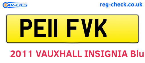 PE11FVK are the vehicle registration plates.